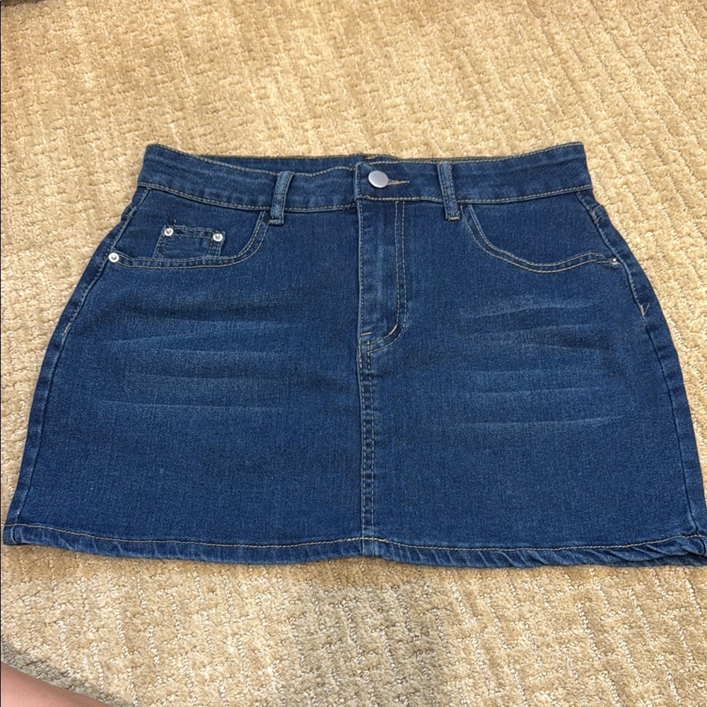 Amazon Blue Pencil Mini Skirt Casual